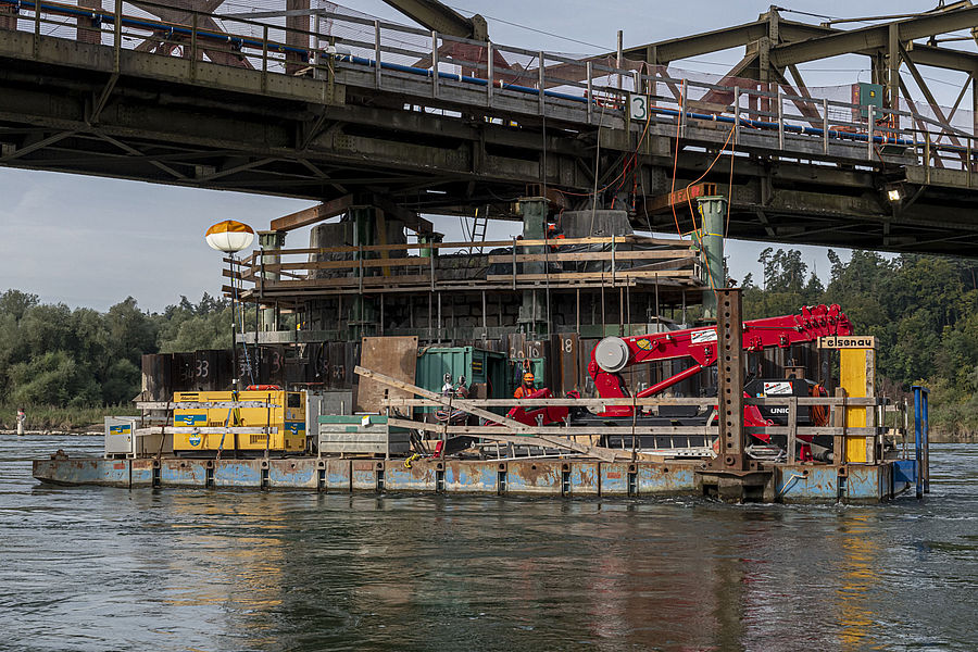 Sanierung von Brückenpfeilern in der Aare